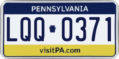 PA license plate LQQ0371