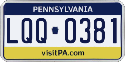 PA license plate LQQ0381