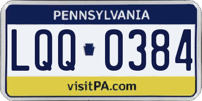 PA license plate LQQ0384