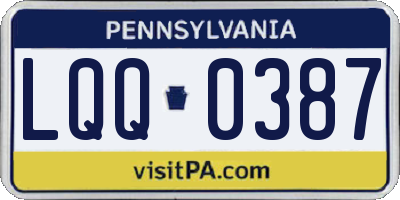 PA license plate LQQ0387
