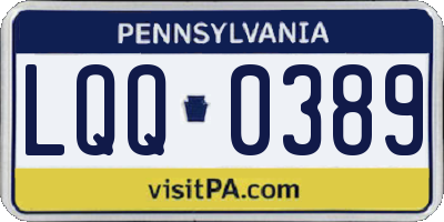 PA license plate LQQ0389