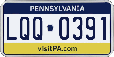 PA license plate LQQ0391