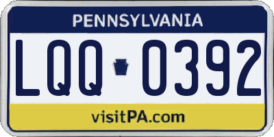 PA license plate LQQ0392
