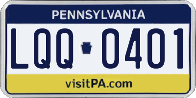 PA license plate LQQ0401