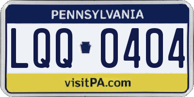 PA license plate LQQ0404