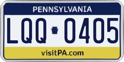 PA license plate LQQ0405