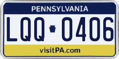 PA license plate LQQ0406