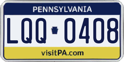 PA license plate LQQ0408