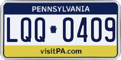 PA license plate LQQ0409