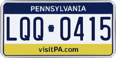 PA license plate LQQ0415