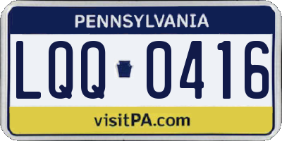 PA license plate LQQ0416