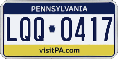 PA license plate LQQ0417