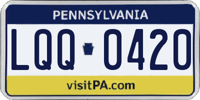 PA license plate LQQ0420