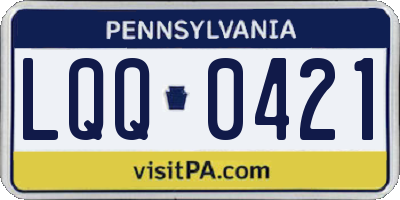 PA license plate LQQ0421