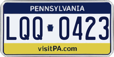 PA license plate LQQ0423