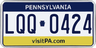 PA license plate LQQ0424