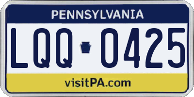 PA license plate LQQ0425