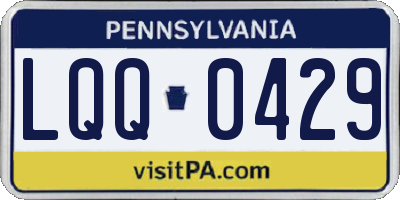 PA license plate LQQ0429