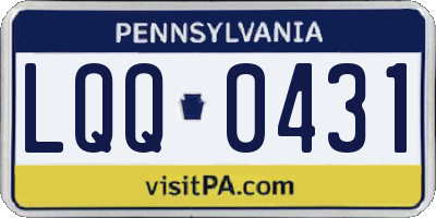 PA license plate LQQ0431