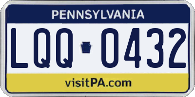 PA license plate LQQ0432