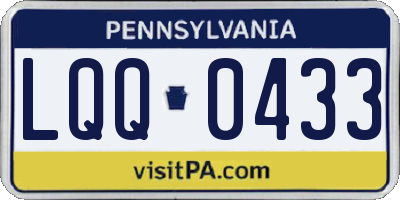 PA license plate LQQ0433
