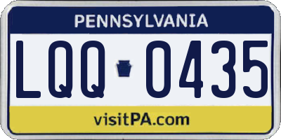 PA license plate LQQ0435