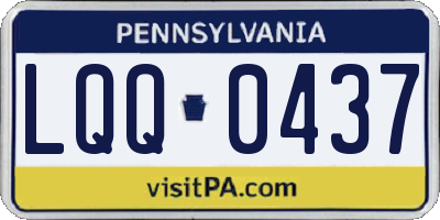 PA license plate LQQ0437