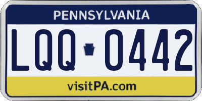 PA license plate LQQ0442
