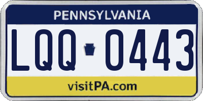 PA license plate LQQ0443