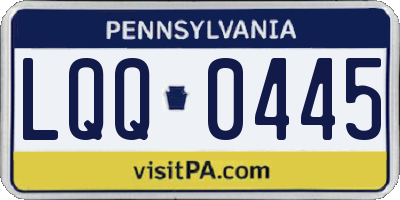 PA license plate LQQ0445