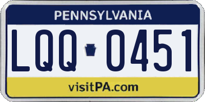 PA license plate LQQ0451