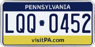 PA license plate LQQ0452