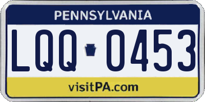 PA license plate LQQ0453