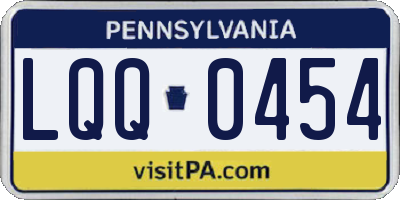 PA license plate LQQ0454