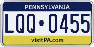 PA license plate LQQ0455