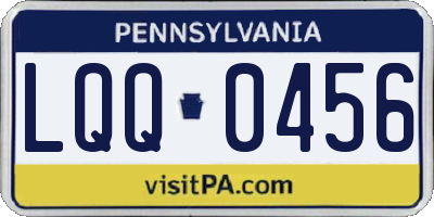PA license plate LQQ0456