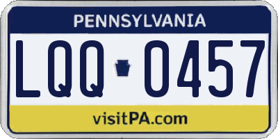 PA license plate LQQ0457