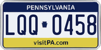 PA license plate LQQ0458