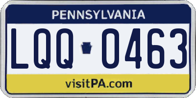 PA license plate LQQ0463