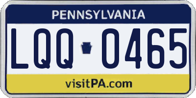 PA license plate LQQ0465