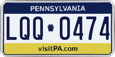 PA license plate LQQ0474