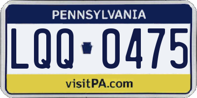 PA license plate LQQ0475