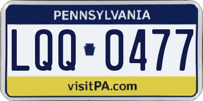 PA license plate LQQ0477