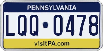 PA license plate LQQ0478