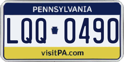 PA license plate LQQ0490