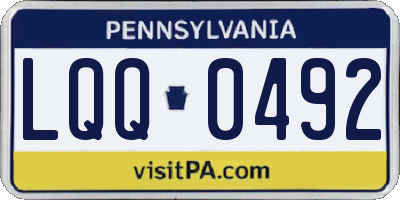 PA license plate LQQ0492