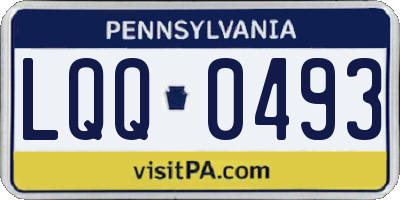 PA license plate LQQ0493
