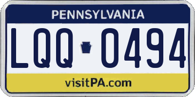 PA license plate LQQ0494