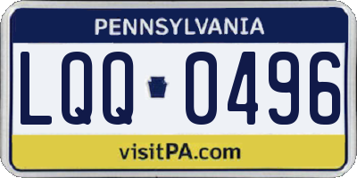 PA license plate LQQ0496
