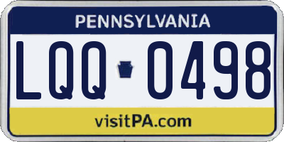 PA license plate LQQ0498